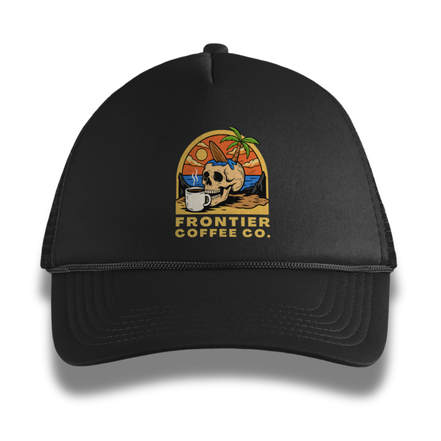 Coffee & Chill Black Trucker